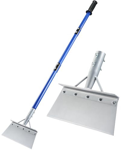 SILKPE Heavy Duty Snow Shovel with 52 Adjustable Handle - Multifunctional Ice Scraper & Garden Tool, Steel Blade for Snow Removal, Driveway & Sidewalk Cleaning - Ergonomic Design (All Seasons)