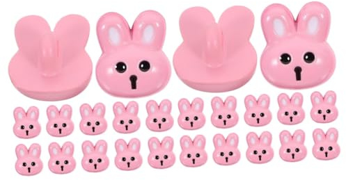 Tofficu 24pcs Bunny Modeling Buttons Resin DIY Clothes Buttons for Sewing Crafts and Easter Rabbit Decorations