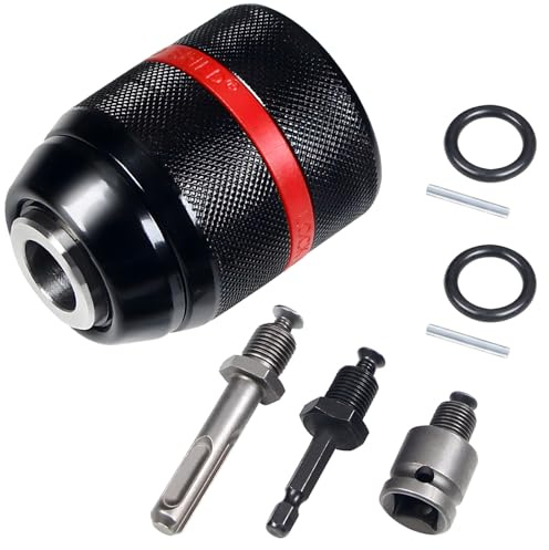 Keyless Drill Chuck for Milwaukee,1/2-20UNF Mount 1.5-13mm Self-tighten Drill Chuck for Multiple Purposes,Including 3/8 SDS-Plus Shank,1/4 Hex Shank,1/2 Impact Wrench Adapter