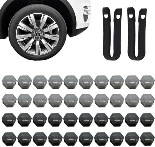 SULIUDAJI 40 Pièces Capuchons D'Écrou De Roue Cache Ecrou, 17 Mm Anti-Poussière Couvercle De Jante Placage Hexagonal Chrome Boulon Couvre Roue Cache-Écrous Bouchon D'Écrou De Roue Avec Ensemble Outil