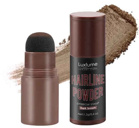 XPEX Retoque para el crecimiento del cabello, sombra para el cabello, polvo para la línea del cabello, retoque de la raíz del cabello, cobertura rápida del cabello debilitado (Marrón oscuro)