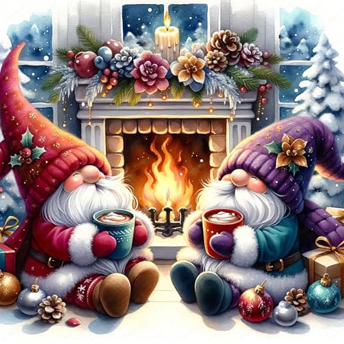 cdsnxore 5D Christmas Diamond Painting for Adults, Christmas DIY Diamond Painting Pictures Set, 30 x 30 cm for Wall Decoration(Blue)