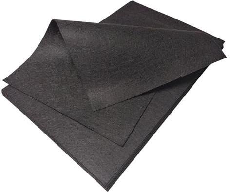 Jtnohx Hojas de Fieltro Negro, Tela de Fieltro Suave de Color para Manualidades, 12 Piezas de 1mm de Espesor 20x30cm para Manualidades DIY y Proyectos de Costura