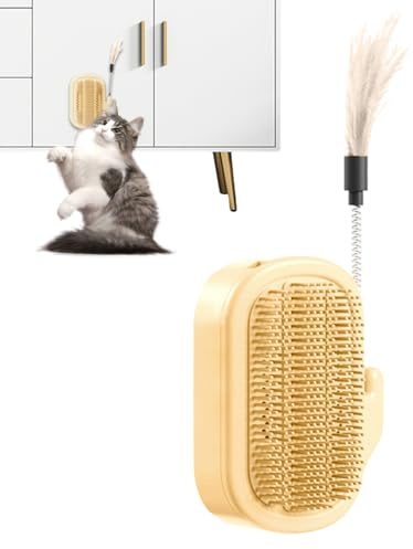 Ylnailky Rascador de esquina para gatos para pared, rascador de esquina para gatos con hierba gatera, suministros de aseo para mascotas, peine de masaje para muebles, hogar, sofá, mesa, gatito, conejo