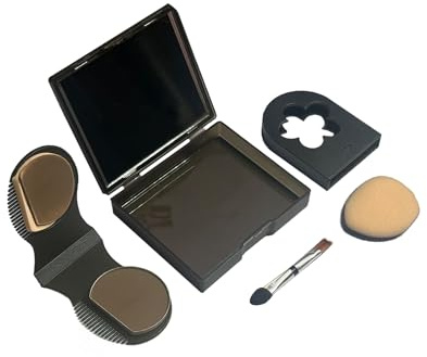 HAIOLORPRO Retoque de Raíces para Cabello Castaño Medio, Polvo Resistente al Agua para Cabello, Polvo para Raíces para Mujeres y Hombres, Blanco y Gris, Duradero y de Aspecto Natural - 2 g/0.07 oz