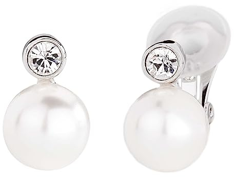 Traveller Orecchini a clip - Perla 10 mm bianco - Cristallo - placcati platino - 113880