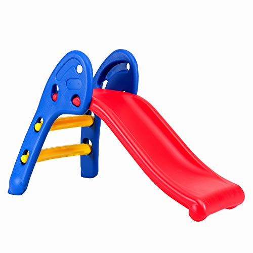 HONEY JOY Toddler Slide, Freestanding Climber Slide Playset for Playground, Easy Setup, Sturdy Plastic Indoor Slide for Kids Red
