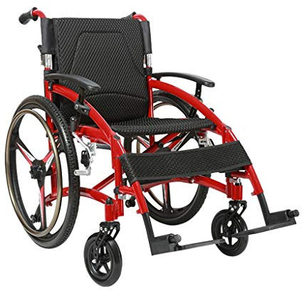 Alles Gelände Rollstuhl Mit 44 Cm Sitz Und 60CM Offroad-Reifen （Red Border）