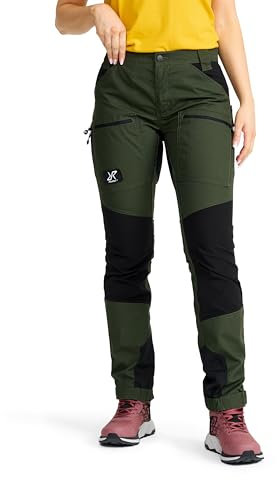 RevolutionRace Damen Nordwand Pro Pants, Hose zum Wandern und für viele Outdoor-Aktivitäten, Forest Green, L