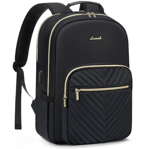 LOVEVOOK laptop-ryggsäck dam, Laptopväska Ryggsäck dam, Vattentät Skolryggsäck Flickor tonåring, Arbetsryggsäck Affärsresa Ryggsäck Reseryggsäck med Laptopfack och USB-laddningsport