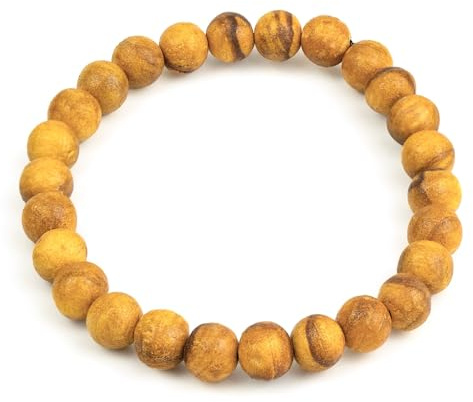 MUT22 Pulsera de Palo Santo 8 mm, Joyería Sagrada con Propiedades de Aromaterapia y Protección Origen Perú