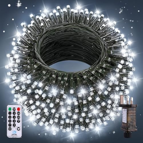 Nextronix Christmas Tree Fairy Lights - 300LEDs 30m Christmas Lights Outdoor Indoor, String Lights Mains Powered with 8 Modes Remote, IP44 Waterproof Outside Xmas Lights