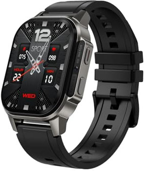 AIEK 4G LTE Smart Watch für Männer Frauen GPS Uhr Android 8.1 Herzfrequenz / Telefonanruf / Kamera / Nano SIM 930mAh 2,13 Zoll AMOLED rundes Display Fitness Tracker (2+16GB)