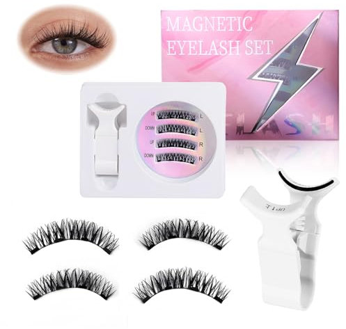 Faux Cils Magnetique Naturel, Réutilisable Cil Magnetique, Faux Cils Naturel Magnétique, Cils Magnetique Aimant, Extension Cils Aucune Colle Requise, Facile à Utiliser