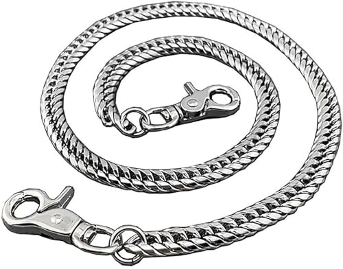 Chaîne de Portefeuille en Acier Inoxydable 10mm pour Hommes - Chaîne Biker Hip Hop avec Fermoir Sécurisé, Accessoire Polyvalent pour Pantalon & Jean (Unisexe) Silver,70CM