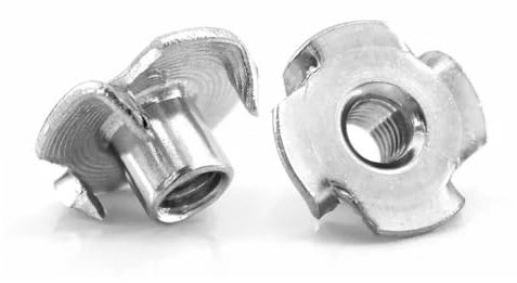 AYYSSM M4 M5 M6 M8 M10 304 Acciaio Inox Dado a Quattro Griffe Altoparlante T-Dado Inserto a Punta Cieca Dado a T Ferramenta for Mobili(M4x8mm-10pcs)