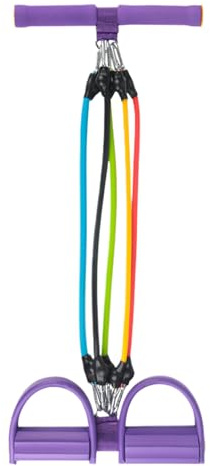Pédale Puller, 5 tubes Tension Corde Tuleur Pédale, exerciseur de la cheville, sport de fitness abdominal, équipement d'exercice assis réglable, bandes de résistance élastique non glissante pour l'ent