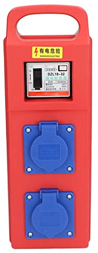 YWBL-WH Portable Distribution Box, 2 Position 3 Hole Industrial Outlet Electrical Power Outlet 220‑250VAC IP44, for Construction Sites, Outdoor Facilities