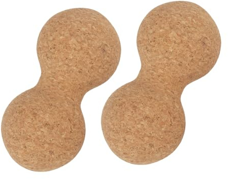 OUNONA 2 Pièces Balle de Massage Liège Ergonomique Double pour Fascias Balle Massage Voute Plantaire Outil Portable pour Relaxation Musculaire et Thérapie Profonde