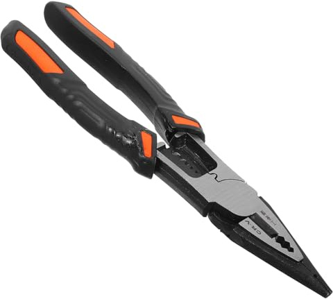 FONDOTIN Pinze Spelafili Multiuso per Elettricisti in Acciaio Cromo Vanadio Industriale Pinza Becco Sottile Resistente per Taglio Spellatura e Piegatura Filo Manico Ergonomico Antifatica