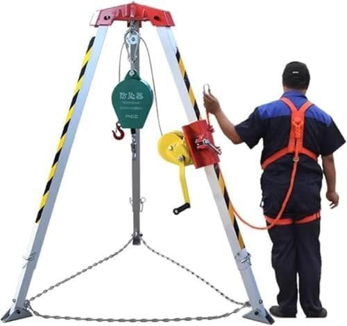 KjoiDWz Kit treppiede for spazi confinati, Attrezzatura treppiede in Lega di Alluminio for impieghi gravosi con di Protezione anticaduta e Cintura di Sicurezza