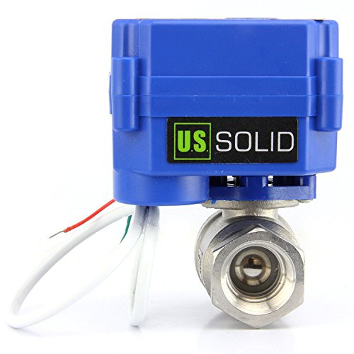 U.S. Solid 1/2 Motorized Ball Valve 220V AC (85-265 V AC) Stainless Steel Electrical Ball Valve DN15 BSP with Full Port, 2 Wire Auto Return Setup