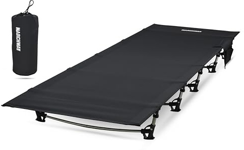 MARCHWAY Ultralight Folding Tent Camping Cot Bed, Portable Compact for Outdoor Travel, Base Camp, Hiking, Mountaineering, Lightweight Backpacking (Black)