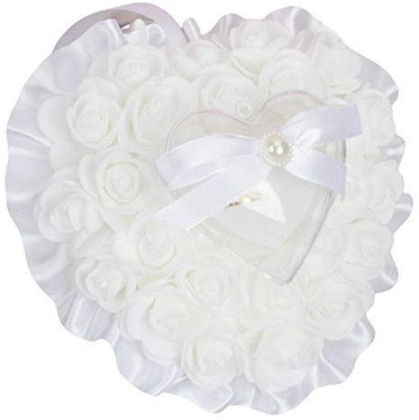 Hochzeit Ringkissen Rose Blumen Ring Kissen Weißes Rose Ring Kissen Ringkissen Ring Box Satin Ringkissen Ehering Kissen Hochzeit Herz Ehering Kissen Ringbox Für Eheringe Für Hochzeit Verlobungsring