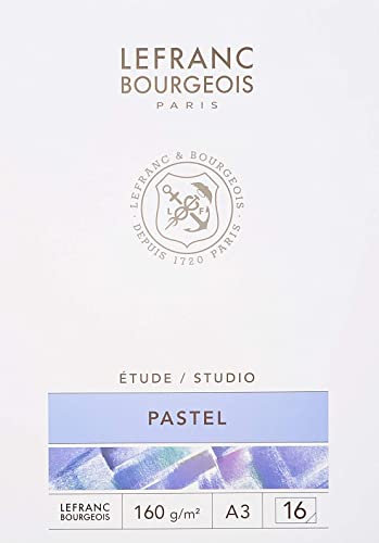 Lefranc Bourgeois 301338 Studio Pastellmalblock 16 Blatt - A3, geleimt, 160 g/m², sehr fein geraute Oberfäche zum Zeichnen mit Pastellfarben und Trockenmaltechniken