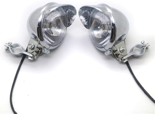 Faros adicionales Motocicleta Cromado Punto de Paso Luz de Niebla con Rodillo Jaula Guard Bar Tubo Soporte Soporte Soporte (Color : 1)