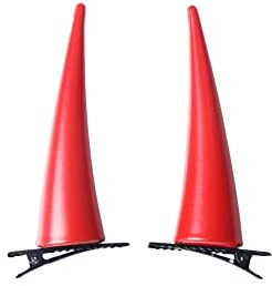 NUWIND Anime Power Fermaglio per capelli Corna Rosse Copricapo in PVC per Festa di Halloween Parrucca Costumi Cosplay Accessori Capelli Spille per Capelli Cornes Clip