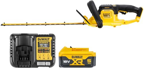 DeWalt DCMHT563N 18V XR Hedge Trimmer with 1 x 5.0Ah Battery & Charger