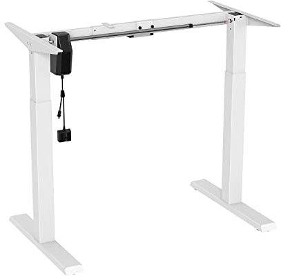 Ergo Office ER-403W Sitz-Steh-Schreibtisch Tischgestell Elektrisch Höhenverstellbarer Schreibtisch max. Höhe 123 cm Touchpanel Bürotisch bis 70kg ohne Tischplatte (Weiß)