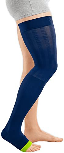 medi Rehab® one kurz und weit Kompressionsschenkelstrümpfe AG offen zur Ödemtherapie V green/ocean blue