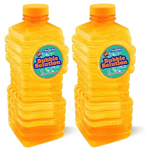 PlayRoute Bubble Solution | Bubbles Refill Solution 4L/136oz. | 2-Pack Ready to Use Solution for Bubble Machines & Other Bubble Blower Toys for Toddlers & Kids | Easy Grip Bulk Bottle
