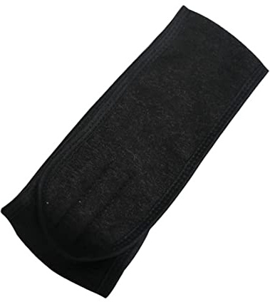 Fascia regolabile con chiusura in velcro, multifunzione, sportiva, per il viso, per il viso, per il viso, per la doccia, in velcro, colore nero