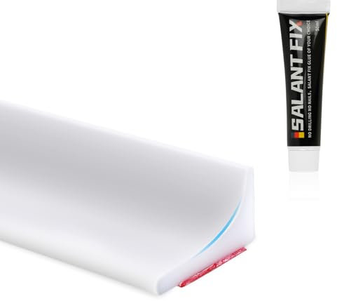 Flintronic Autoadesiva Silicone Doccia Barriera, 300CM Pieghevole Bagno Acqua Barriera, Soglia Doccia, Guarnizioni Doccia, Bordo Doccia, Striscia di Ritenzione Idrica Della Soglia Del Bagno(Bianco)