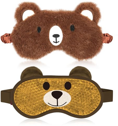 my novel things Maschera rinfrescante per gli occhi, con orso bruno, confezione da 2