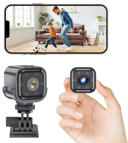 Anluomania Mini Kamera 1080P HD WLAN(2,4 GHz), Überwachungskamera Innen, Kamera Überwachung Innen, Sicherheitskamera Live Übertragung Handy APP, Bewegungsmelder/Nachtsicht/Cloud-Speicher/2-Wege-Audio