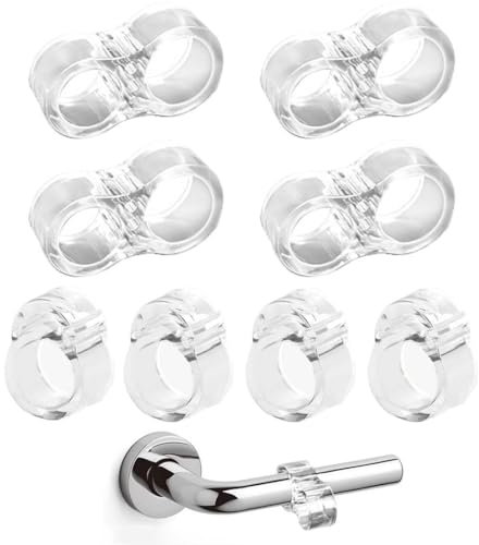WUSJCOF 8 Pièces Butee de Porte, Transparent PVC, Poignée Arret de Porte Sans Percer, Protection Bloc, Butoir Porte, Stop Porte, Murale pour Murs, Portes, Fenêtres, Meubles (Transparent)