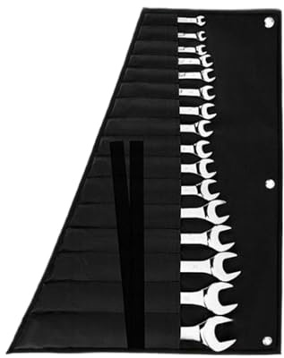 Organizador De Llave Roll Up-Wrench Roll Up Pouch, Organizador De Almacenamiento De Rollo De Herramientas Portátiles Con Correas Elásticas, Soporte Portador De Servicio Pesado | Llave De La Bolsa