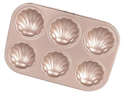 LIGSLN Nonstick Scallops Shape Madeleine Cake Baking Mold 6/12 Cavity Carbon Steel Oven Safe Kitchen Bakeware Dessert Tray Pan Shell Shape Madeleine Pan