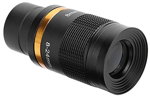 RASTKY Ocular con Zoom de 8 a 24 Mm de, Amplio Campo de Visión para Cúmulos de Estrellas, Observación de Paisajes, 1,25 Pulgadas, Negro, para Entusiastas de los Telescopios