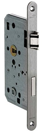 BMH Einsteckschloss | Klasse 3 | Für WC-Garnituren | Edelstahlstulp und Flüsterfalle | *Made in Germany* (DIN Links)