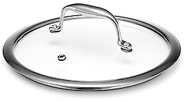 HexClad Tempered Glass Lid, 20 cm, Designed for HexClad Hybrid Cookware, Steam Vented, Dishwasher Safe