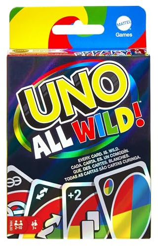 Mattel Games UNO All Wild Kartenspiel mit 112 Karten, Geschenk für Kinder, Spieleabende mit der Familie oder Erwachsenen, für Spieler ab 7 Jahren, HHL35