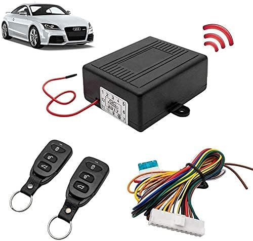 TOTMOX Remote Central Control Box Kit, 12V Universal Car Keyless Entry System Vehicle Remote Control Central Door Lock Kit with 2 Remote Controllers, 60-100 Meters