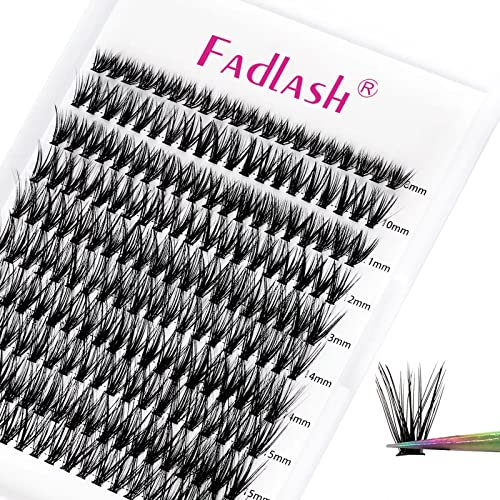 FADLASH Extension Ciglia Individuali 40D 0,07mm C Curva mix 8-16mm Cluster Lashs Volume Russo Extension Ciglia Ciuffetto