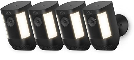 Ring Spotlight Kamera Pro Kabel (Spotlight Cam Pro Wired)| Überwachungskamera aussen mit HDR-Video, WLAN, Bewegungserfassung, Alexa-kompatibel | Festverdrahtete Sicherheitskamera mit LED & Sirene