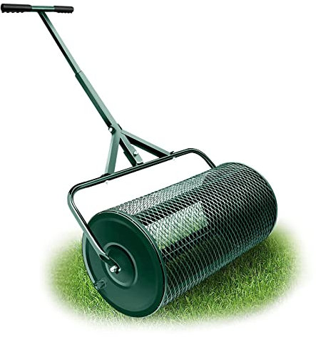 OSBELE Esparcidor de Musgo de abono de 24 Pulgadas para césped, jardín, jardín, esparcidor de estiércol, esparcidor de césped, esparcidor de jardín, esparcidor de jardín, Mango Mejorado en Forma de